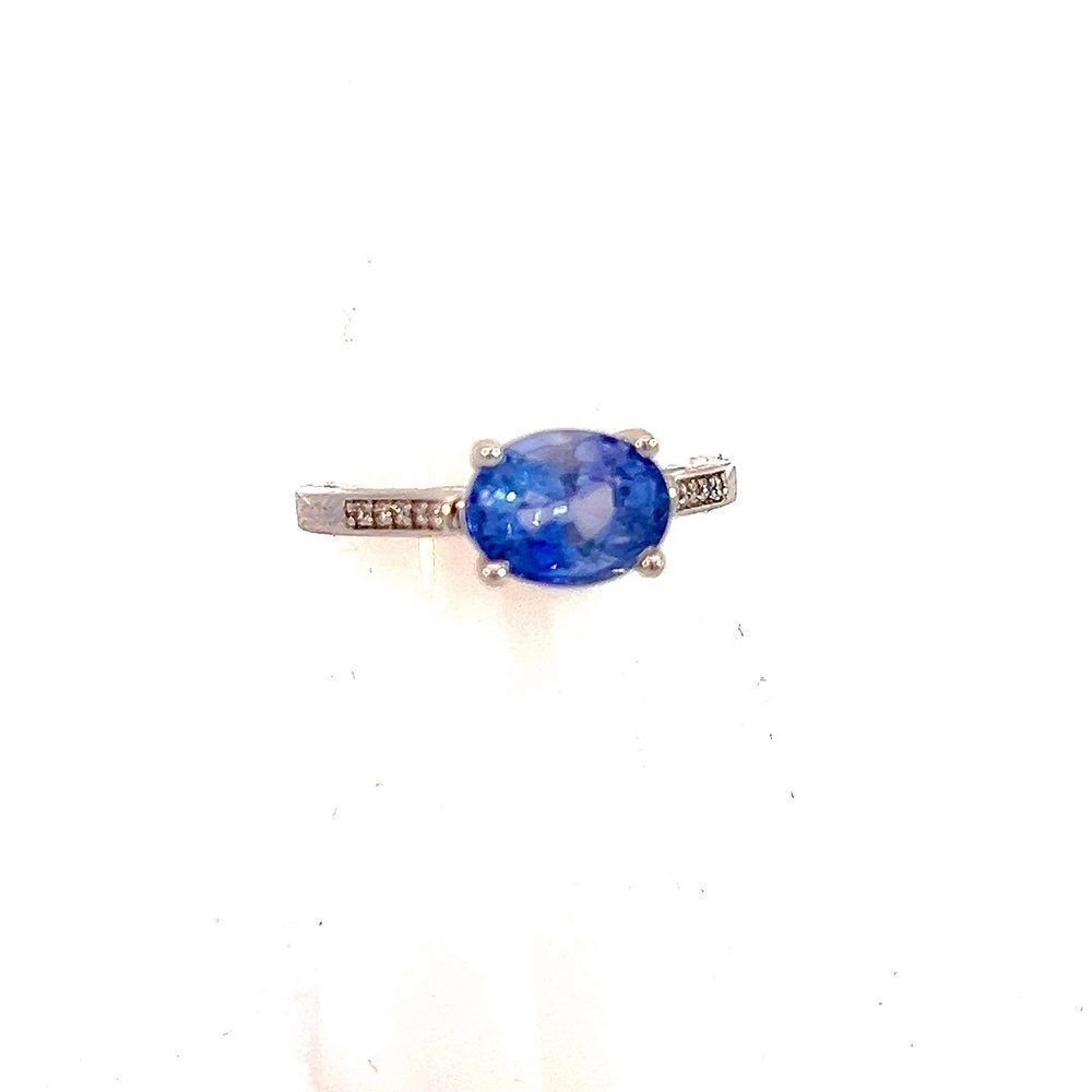 Natural Sapphire Diamond Ring 6.5 14k W Gold 2.36 TCW Certified $3,950 310592